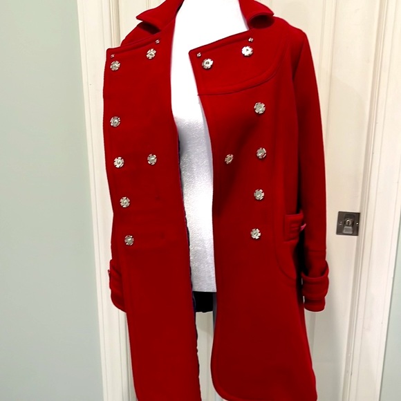 Marc Jacobs red wool military pea coat double breasted - size S - Picture 5 of 8